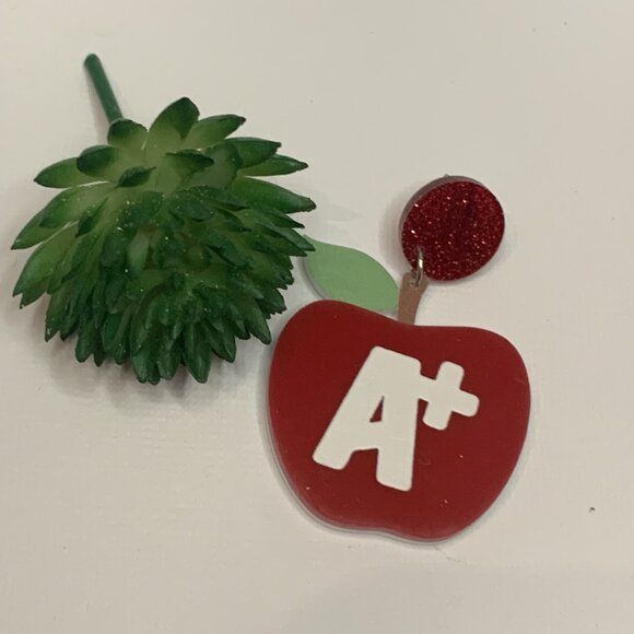 Teacher Earring, Apple Earring, Educator Earring, School Earring, Appreciation - Picture 3 of 5